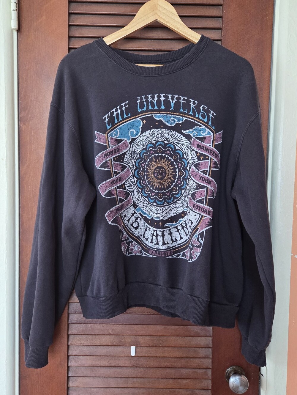 Hollister Celestial Sun Graphic Sweatshirt The Universe Is Calling L